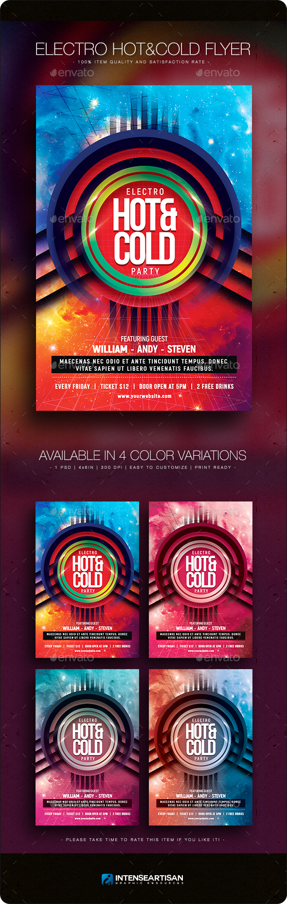Electro Hot & Cold Flyer - Clubs & Parties Events