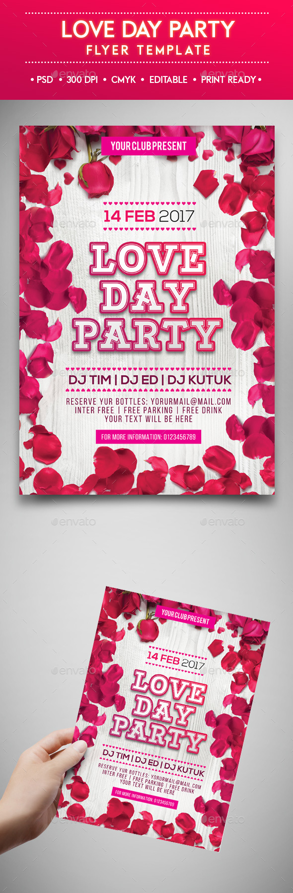 Love Day Party Flyer Template - Clubs & Parties Events