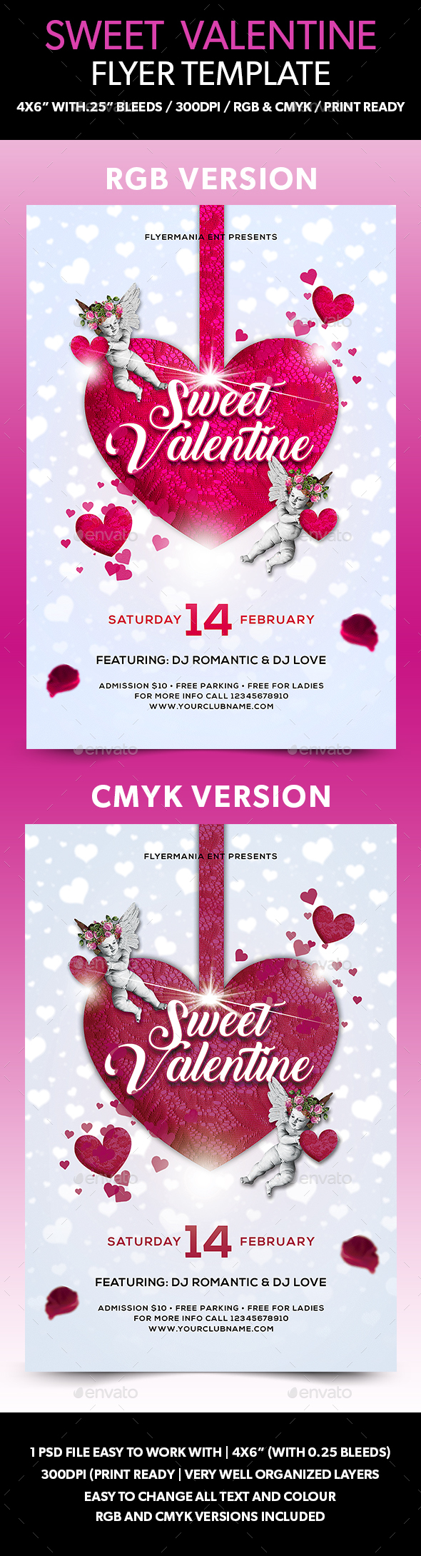 Sweet Valentine Flyer Template - Flyers Print Templates