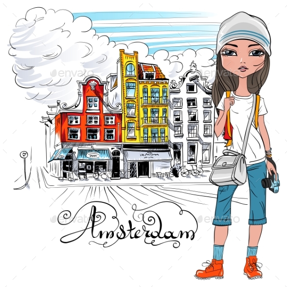 Fashion Girl in Amsterdam - People Characters