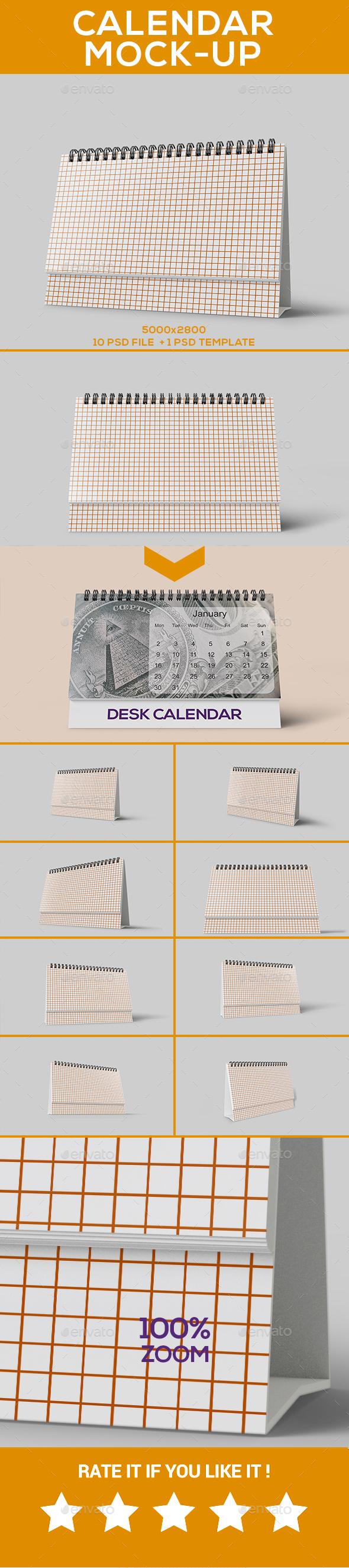 Desk Calendar Mockup Set