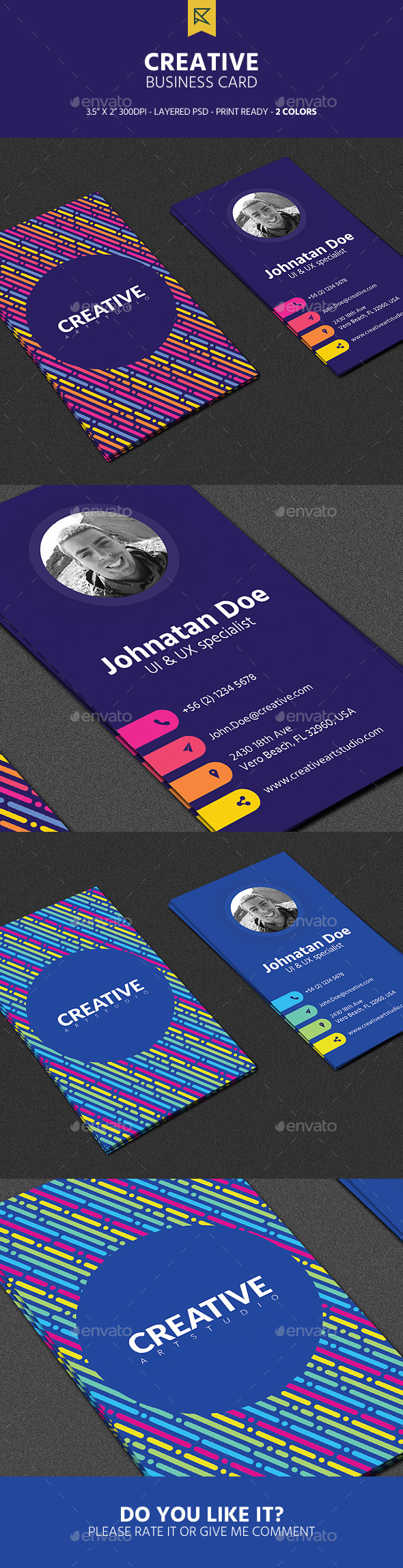 Creative Vertical Business Card - Creative Business Cards