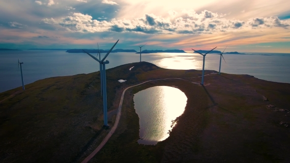 Windmills for Electric Power Production Havoygavelen Windmill Park Norway alt