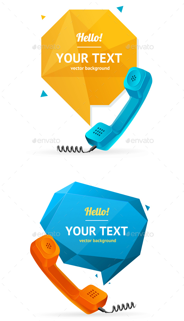 Phone Receiver with Bubble Speech. Vector - Communications Technology