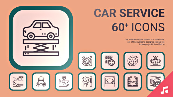 Auto Service Icons And Elements