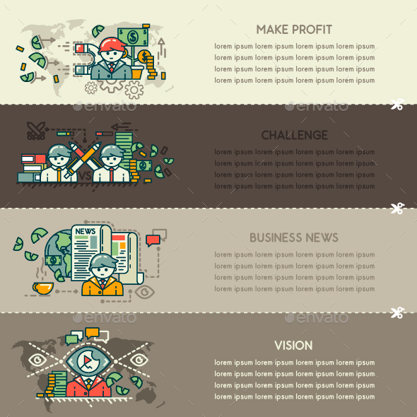 Set Twenty Eight of Business Banners - Concepts Business