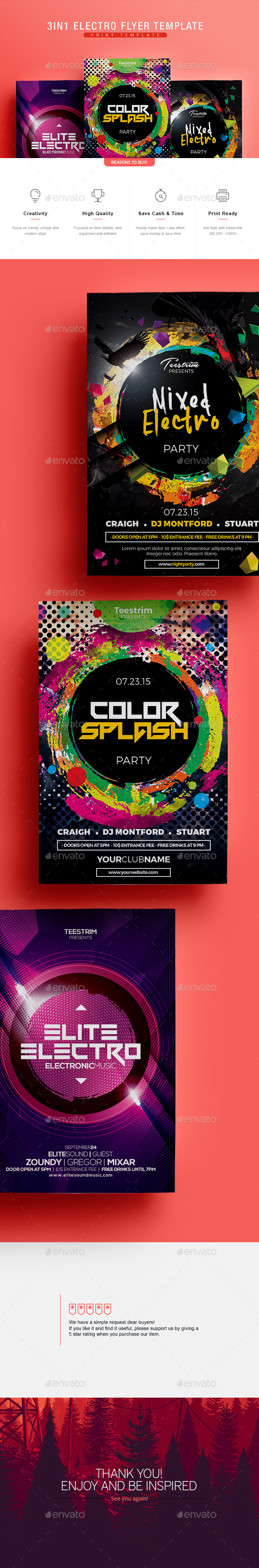 3 in 1 - Electro Flyer V.2 - Clubs & Parties Events