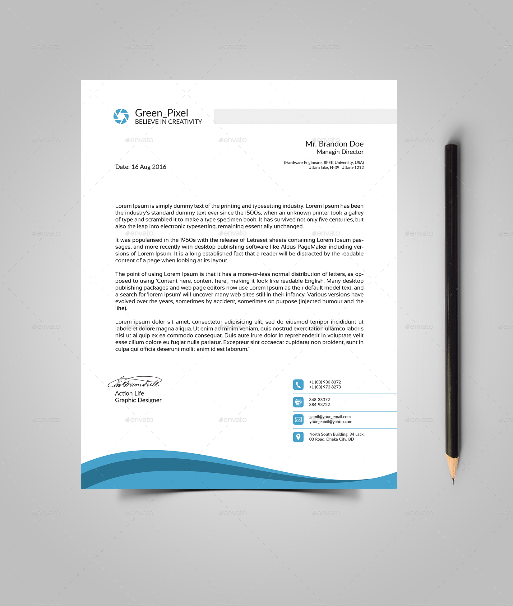 Letterhead Template, Print Templates | GraphicRiver