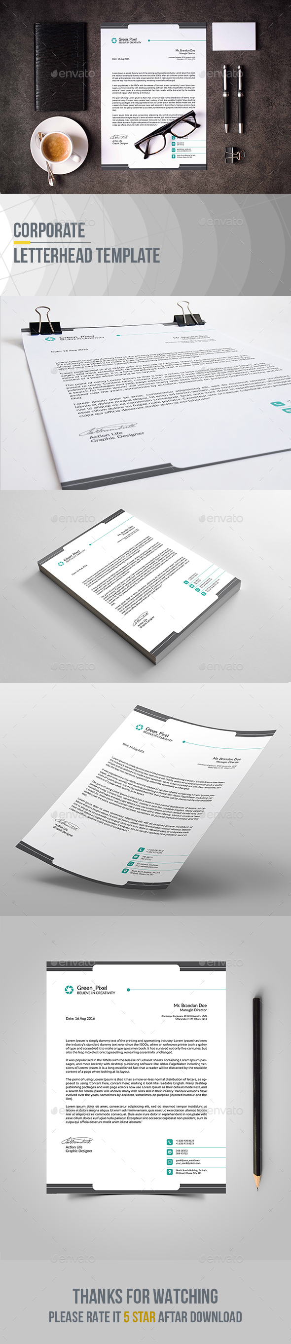 Letterhead Template - Stationery Print Templates