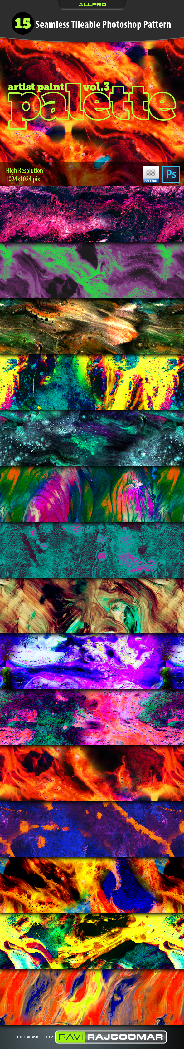 Artist Paint Palette Vol.3 Photoshop Pattern - Textures / Fills / Patterns Photoshop