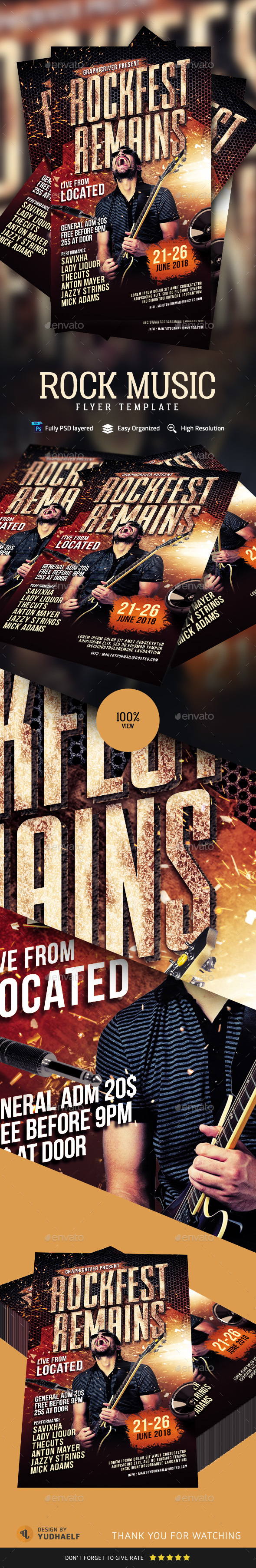 Rock Music Flyer - Concerts Events