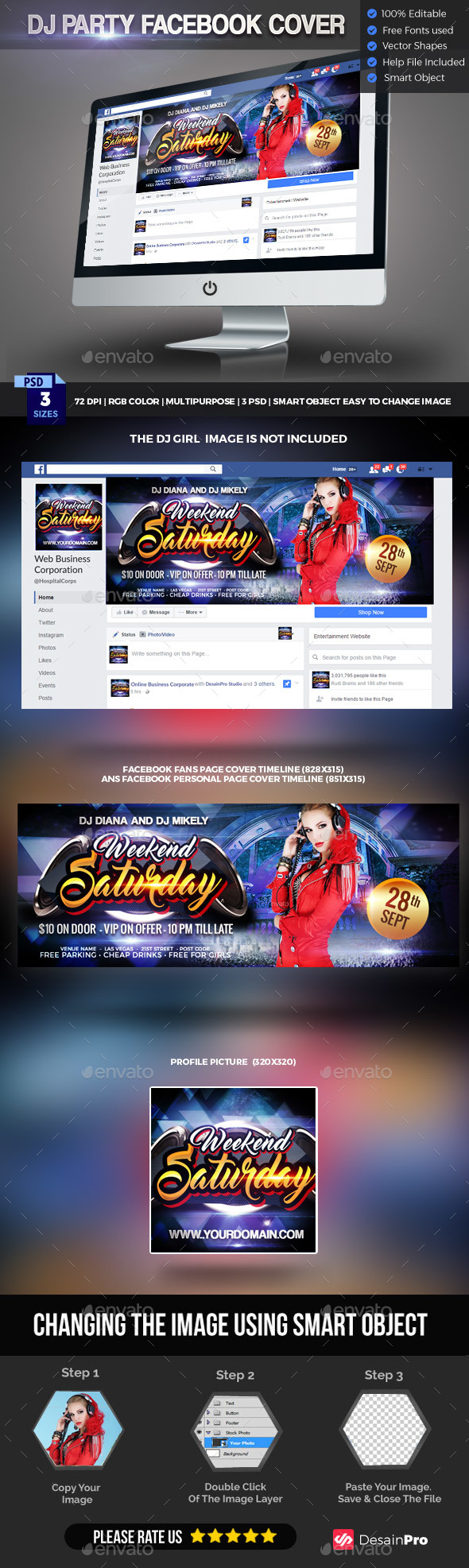 DJ Party Facebook Cover Timeline - Facebook Timeline Covers Social Media