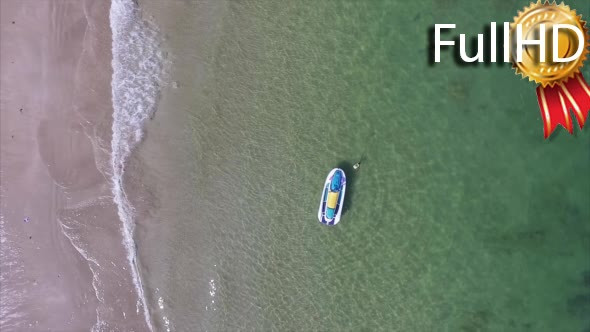 Aerial View of the Beach With Jet Ski