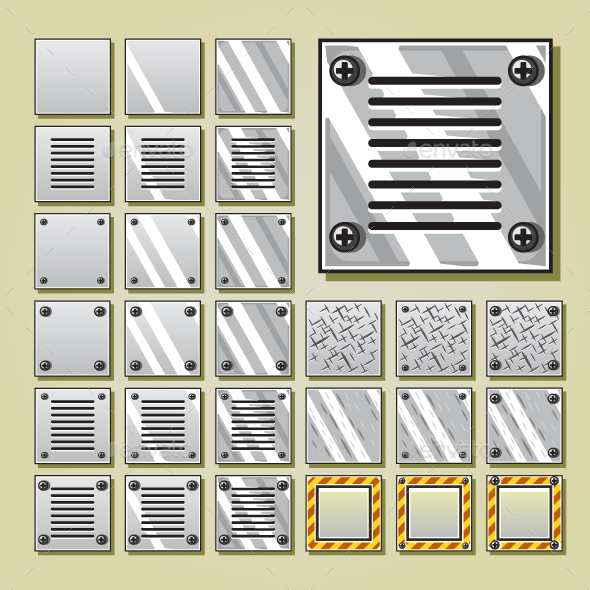 Iron Tiles for Video Games - Man-made Objects Objects