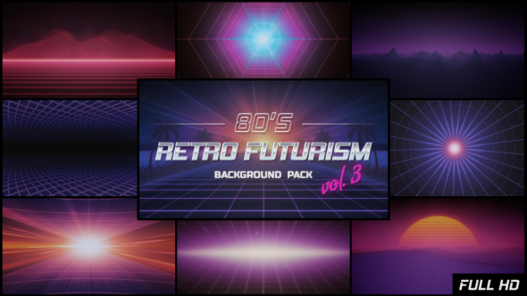 80s Retro Futurism Background Pack vol.3
