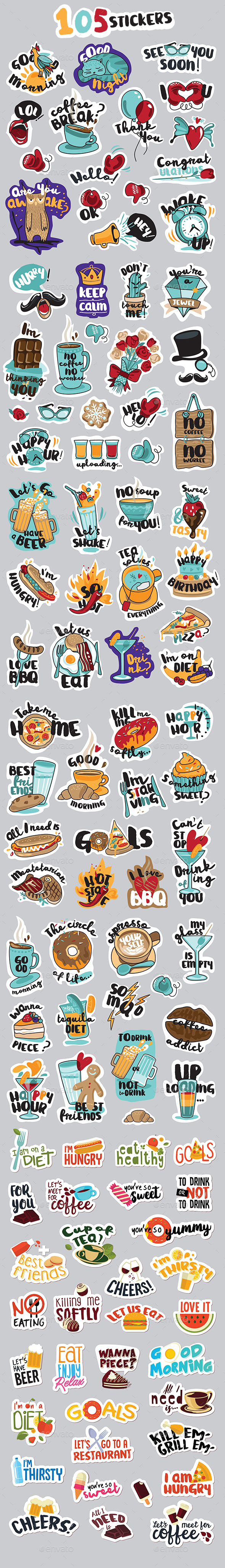 Hello Stickers - Badges & Stickers Web Elements