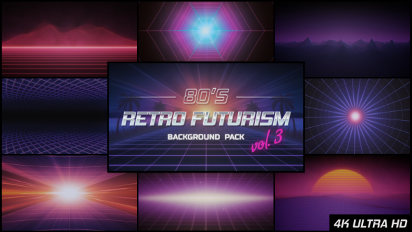 80s Retro Futurism Background Pack vol.3 4K