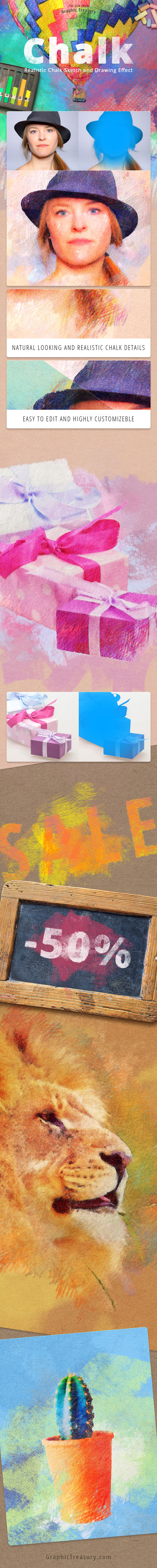 Realistic Chalk Sketch and Drawing Effect - Photo Effects Actions