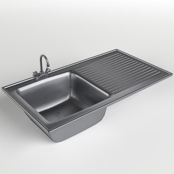 Kitchen Sink with drainboard - 3DOcean Item for Sale