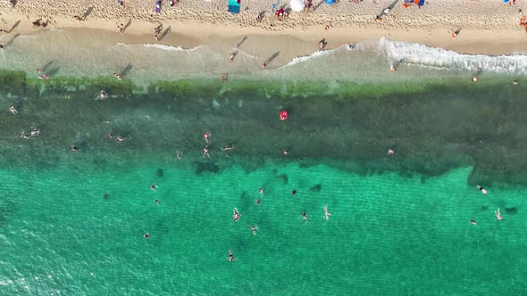 Cleopatra Beach Turkey Alanya 4 K aerial view alt