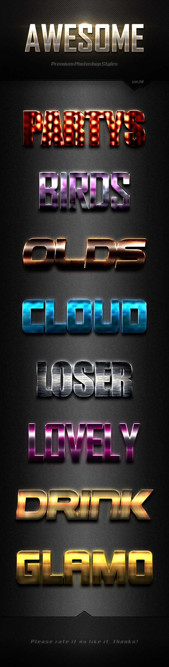 Photoshop Text Effects Vol.28 - Text Effects Styles