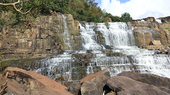 Famous Pongour Waterfall in Vietnam