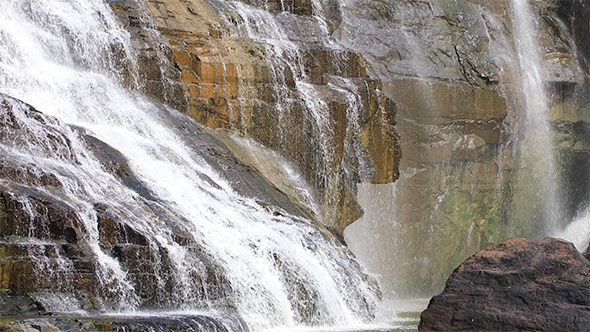 Detail of Pongour Waterfall in Vietnam