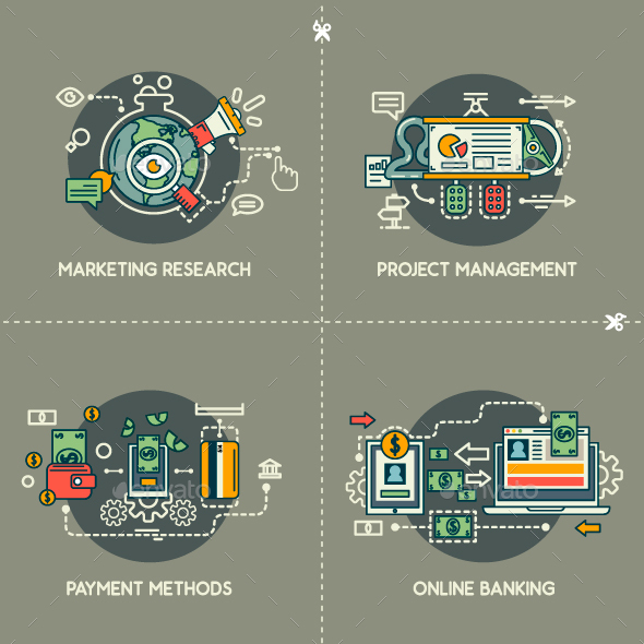 Marketing Research, Project Management, Payment Methods, Online Banking - Concepts Business