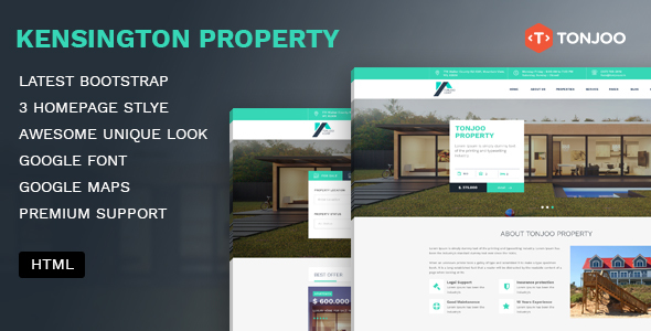 Kensington Property - Agency and Single property HTML Template - Business Corporate