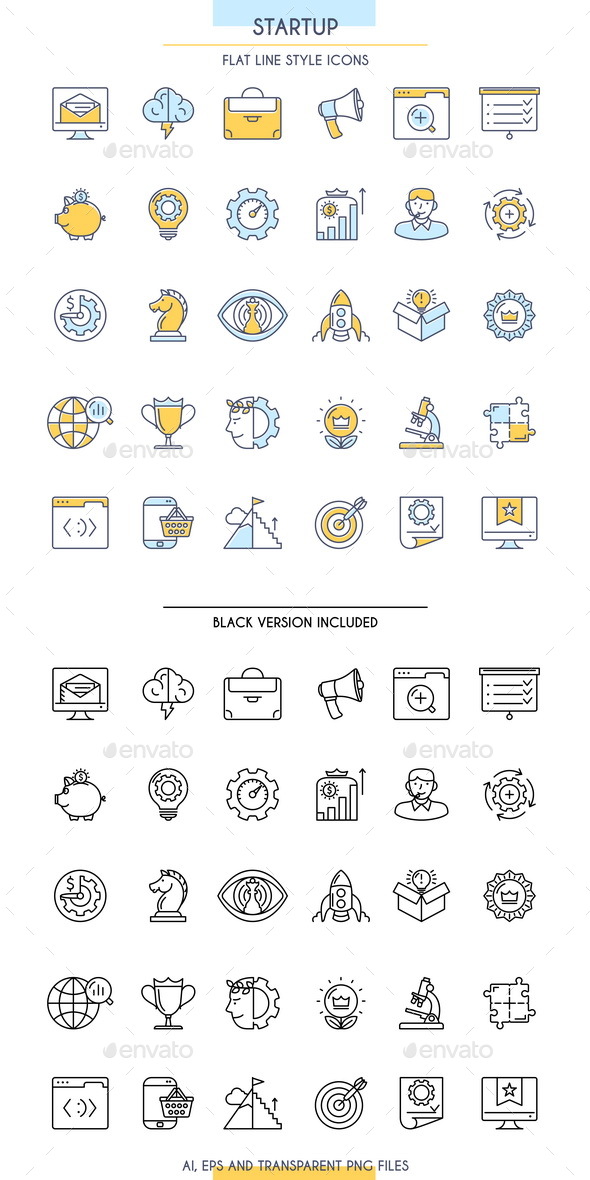 Startup Outline Icons Set - Business Icons