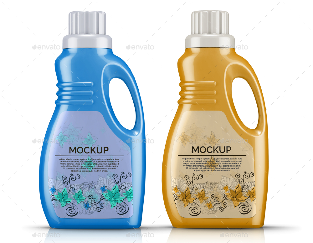8 Plastic Laundry Detergent Bottle Mockups By Fusionhorn Graphicriver
