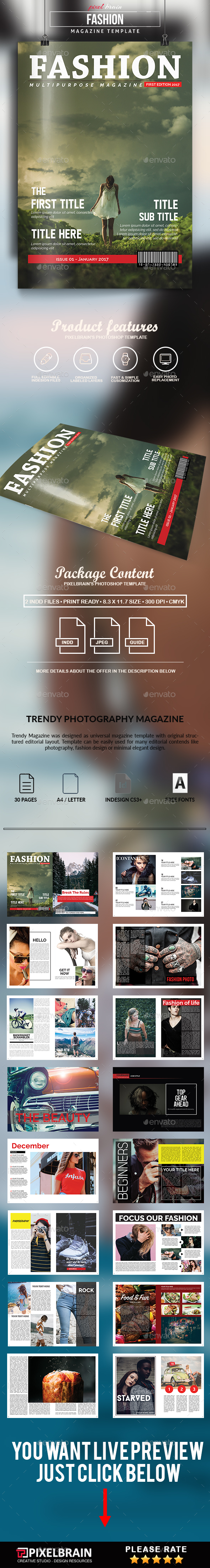 Fashion Magazine Template - Magazines Print Templates
