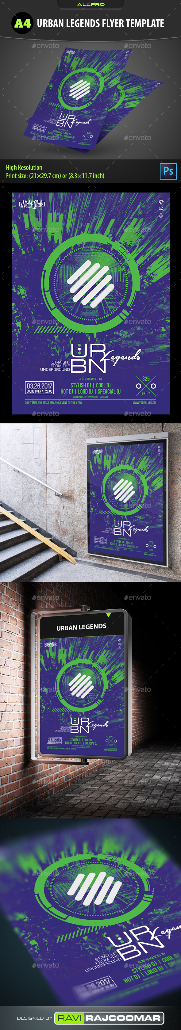 Urban Legends Flyer Template - Clubs & Parties Events