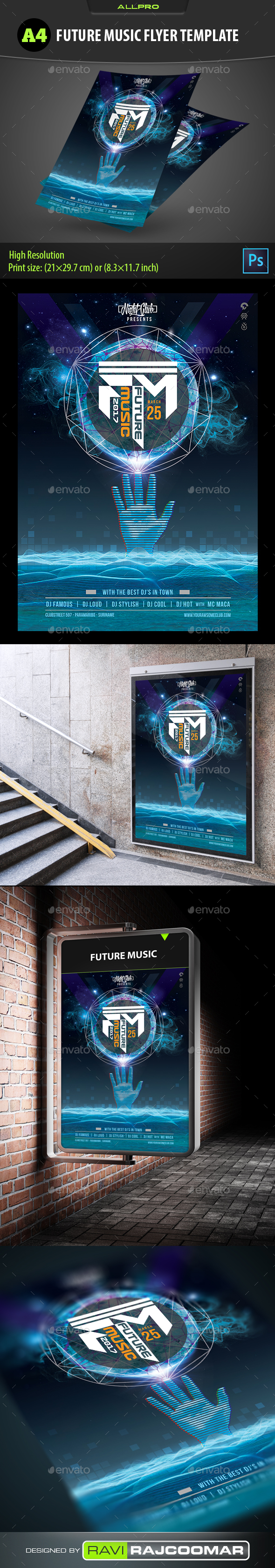 Future Music Flyer Template - Clubs & Parties Events