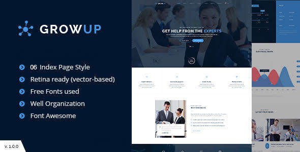 GrowUp Business & Financial WordPress Theme - Business Corporate