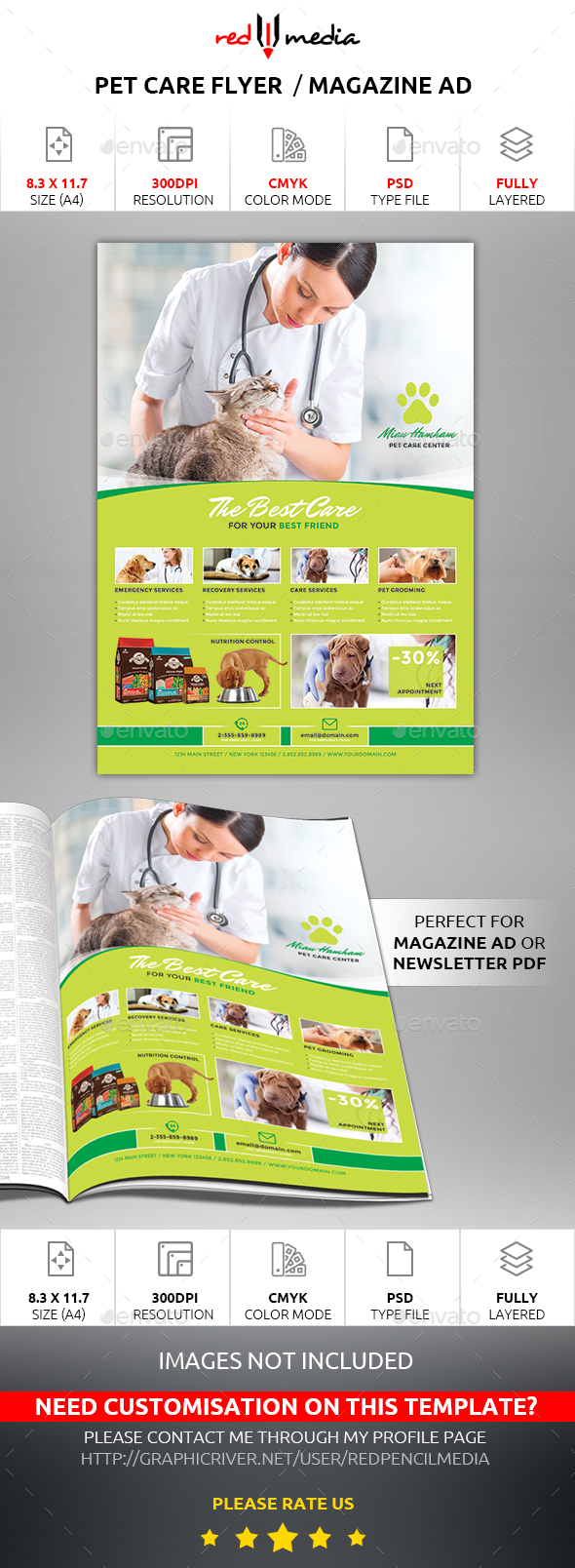 Pet Care Flyer / Magazine AD - Flyers Print Templates