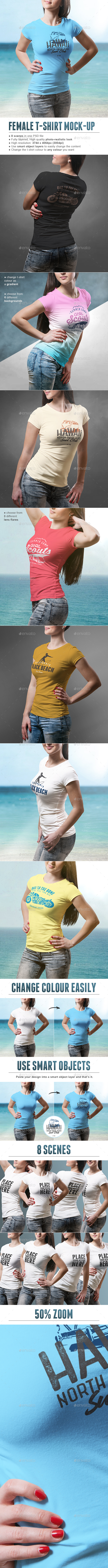 Female T-shirt Mock-up