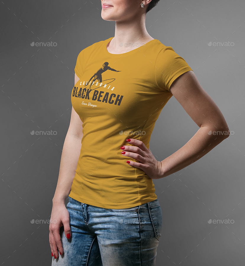 Download Female T Shirt Mock Up By Vasaki Graphicriver