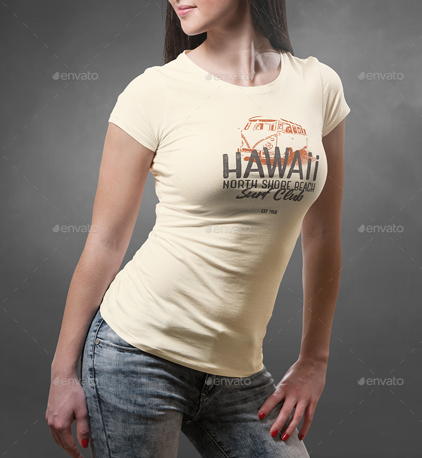 Download Female T Shirt Mock Up By Vasaki Graphicriver