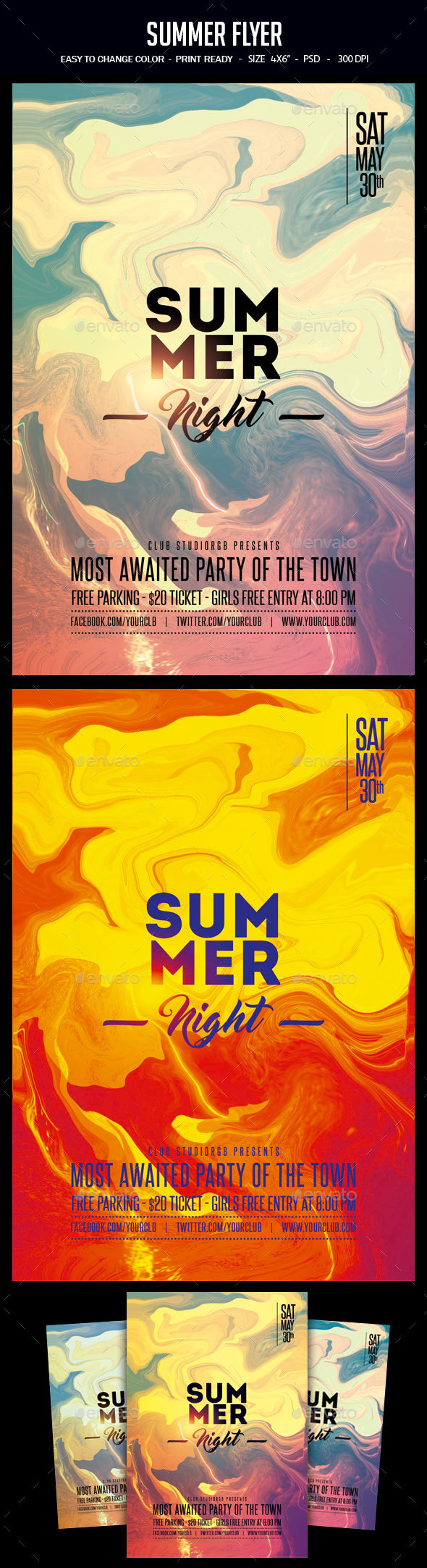 Summer Flyer - Clubs & Parties Events