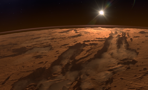 Sunrise On Mars From Space