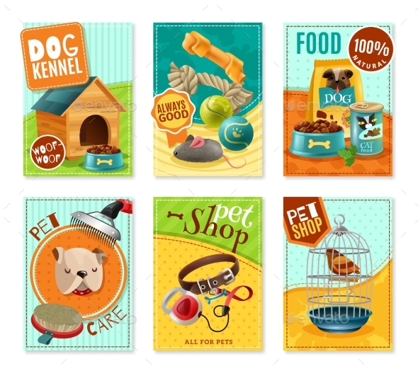 Pet Care 6 Mini Banners Set