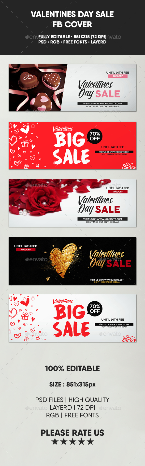5 Valentines Sale Facebook Covers - Facebook Timeline Covers Social Media