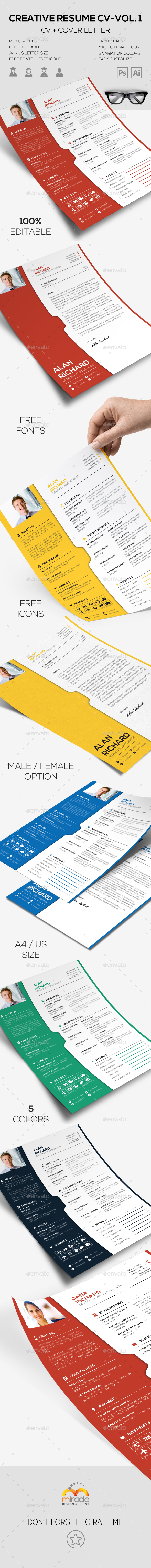 Creative Resume CV-Vol 1 - Resumes Stationery