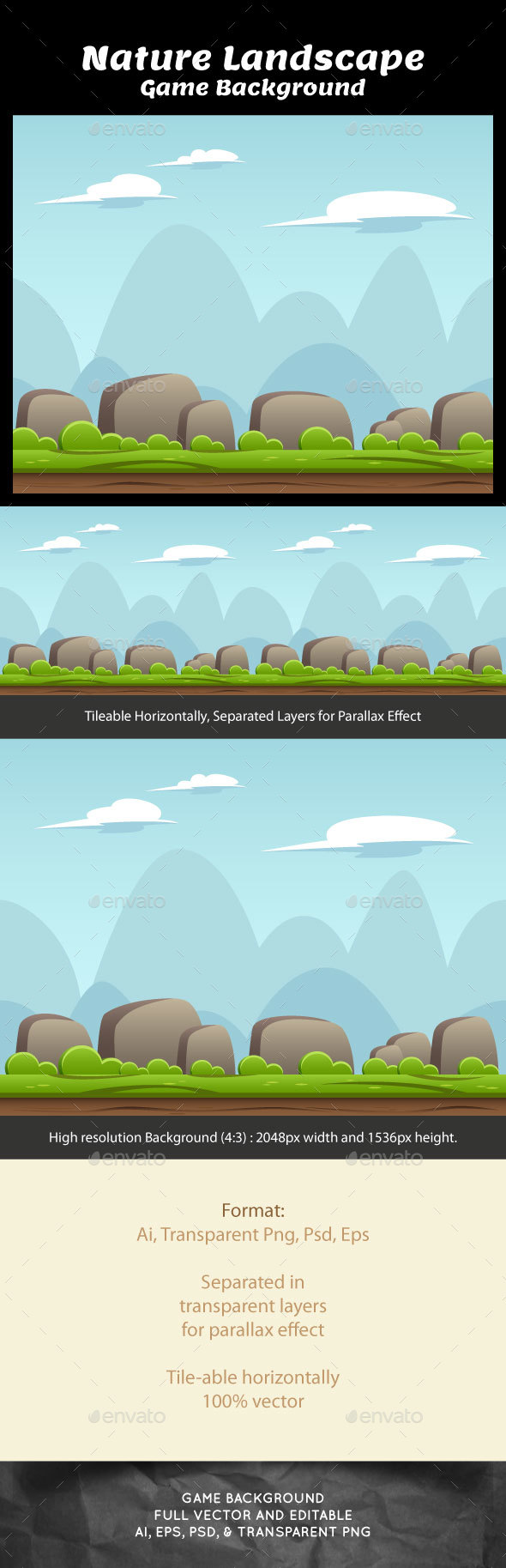 Nature Landscape Game Background - Backgrounds Game Assets