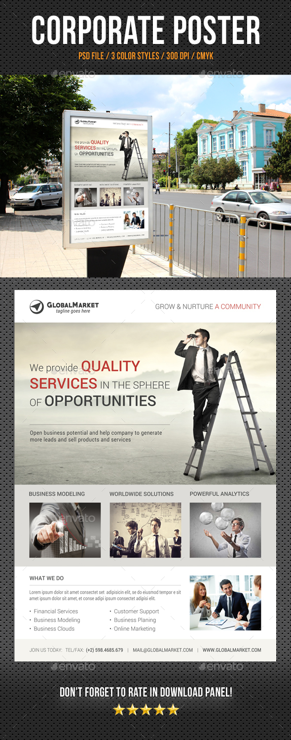 Corporate Business Poster Template V15