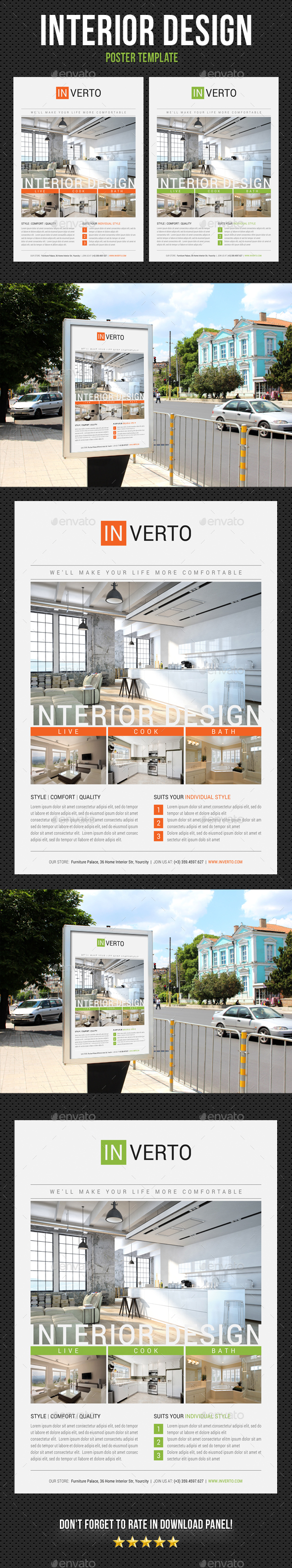 Interior Design Poster Template V12 - Signage Print Templates