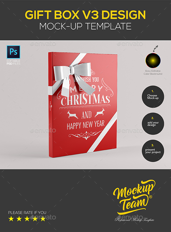 Gift Box v3 mock up template - Product Mock-Ups Graphics