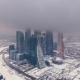 Aerial Video Footage Snowy Business Center Moscow City - VideoHive Item for Sale