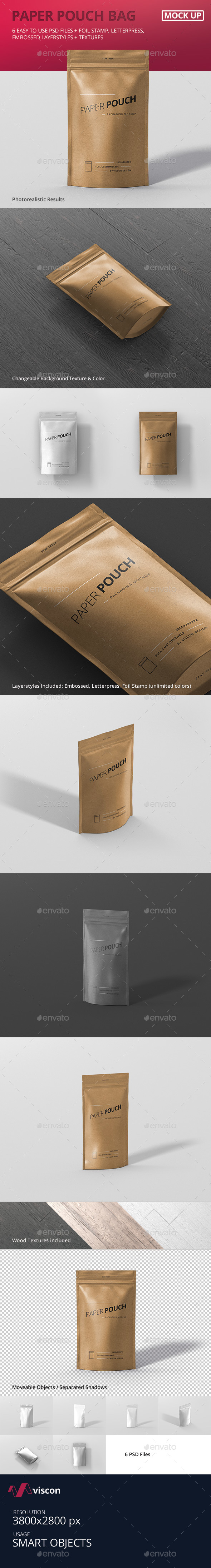Paper Pouch Bag Mockup - Food and Drink Packaging